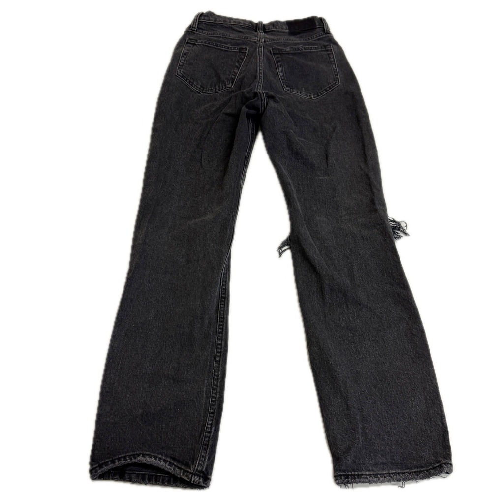 Abercrombie Jeans Women 25 0R Black Distressed The Dad High Rise Grunge Denim - Picture 3 of 8